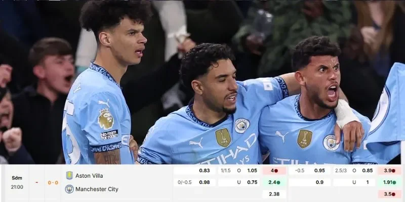 Soi kèo chi tiết dành cho trận đấu giữa Aston Villa vs Manchester City